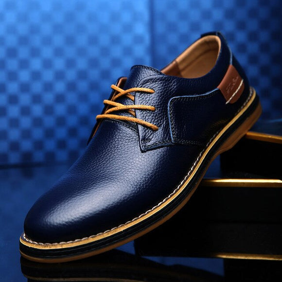 Invomall Men's Genuine Leather Oxford Dress Shoes