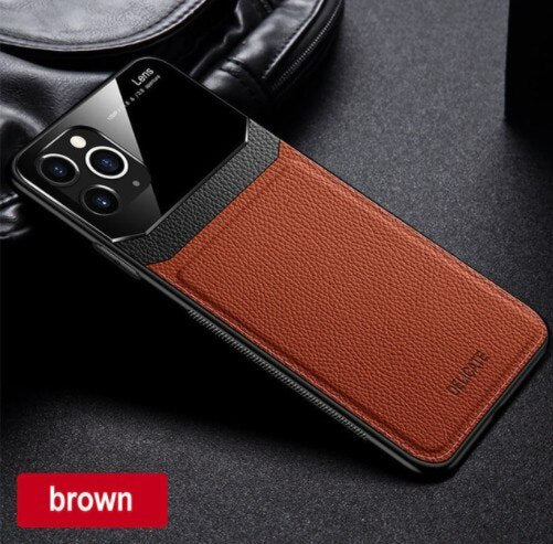 Luxury Silicone Shockproof Leather Case For iPhone