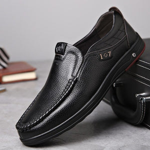 Invomall Men's Casual Soft Sole Leather Shoes